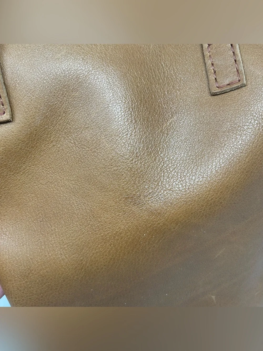 Portland Leather Goods Crossbody Tote FSCB shortbread pebbled tan